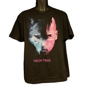 Neon Trees Pink & Blue Wolf Man T-Shirt Men’s XL